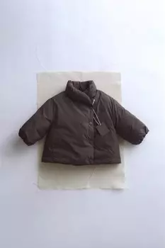 Водоотталкивающая стеганая куртка ZARA, коричневый