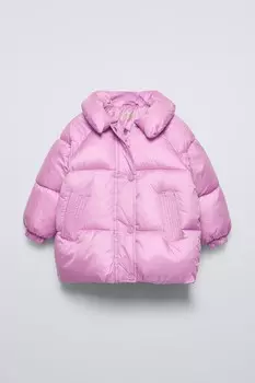 Водоотталкивающая стеганая куртка ZARA, розовый