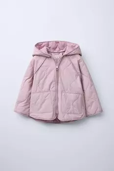 Водоотталкивающая стеганая куртка ZARA, розовый