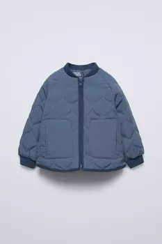 Водоотталкивающая стеганая куртка ZARA, синий
