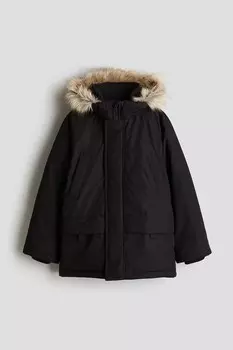Водоотталкивающая стеганая парка H&M, черный