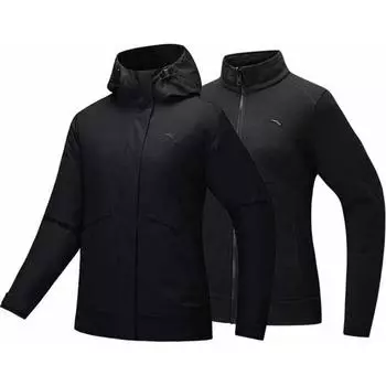 Водоотталкивающая теплая ветровка Anta Outdoor Collection, женская, базовая, черная