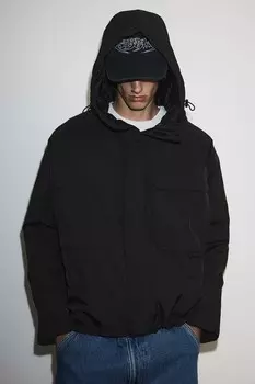 Водоотталкивающая ветровка свободного кроя. H&M, черный