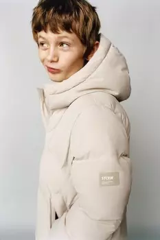 Водоотталкивающее пальто с этикеткой ZARA, серый