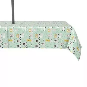 Водоотталкивающее покрытие, для улицы, 100 % полиэстер, 60x120 дюймов, нарисованные вручную животные в поездах