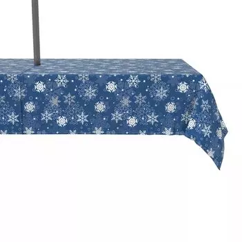 Водоотталкивающее покрытие, для улицы, 100 % полиэстер, 60x120 дюймов, зимние синие снежинки