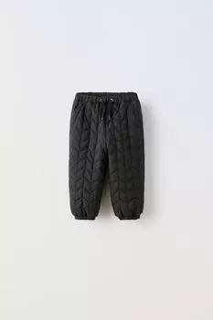 Водоотталкивающие стеганые брюки apres ski ZARA, черный