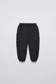 Водоотталкивающие стеганые брюки из коллекции лыж ZARA, черный