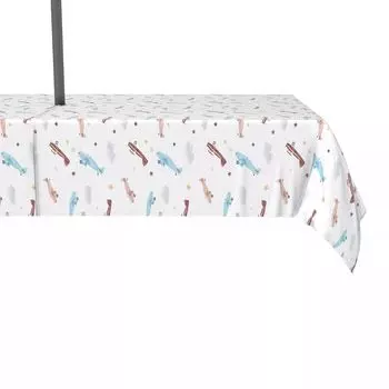 Водоотталкивающий материал, для улицы, 100 % полиэстер, 60 x 120 дюймов, акварельные облака и самолеты.