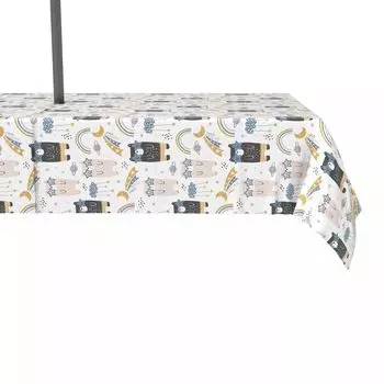 Водоотталкивающий материал, для улицы, 100 % полиэстер, 60x104 дюйма, «Медведи, радуга и звезды».