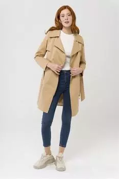 Водоотталкивающий плащ с застежкой-молнией Kamel 6433 Olcay, коричневый