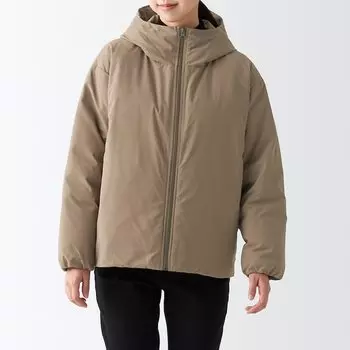 Водоотталкивающий пуховик из переработанного полиэстера MUJI, мокко коричневый