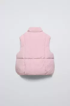 Водоотталкивающий пуховик жилет ZARA, розовый