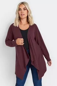 Водопадный кардиган Yours Curve, фиолетовый