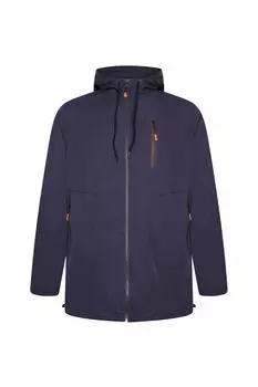 Водостойкая хлопковая куртка на молнии с капюшоном Grey Hawk, темно-синий
