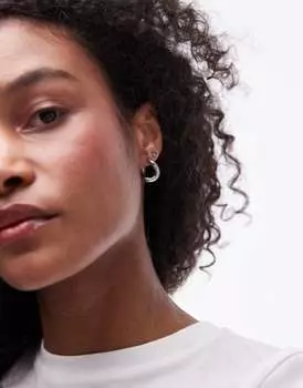 Водостойкие серебряные серьги-кольца из нержавеющей стали Topshop Pele