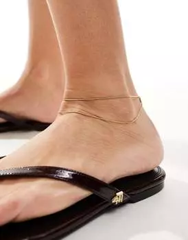 Водостойкий браслет из нержавеющей стали ASOS DESIGN с многорядной тонкой золотистой цепочкой в виде змейки