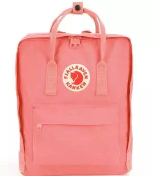 Водостойкий хлопковый трансформируемый рюкзак Fjallraven с нашивкой-логотипом Kanken и застежкой-молнией, розовый