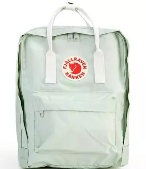 Водостойкий хлопковый трансформируемый рюкзак Fjallraven с нашивкой-логотипом Kanken и застежкой-молнией, зеленый