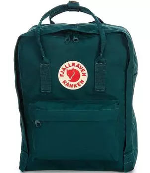 Водостойкий хлопковый трансформируемый рюкзак Fjallraven с нашивкой-логотипом Kanken и застежкой-молнией, зеленый