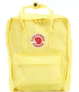 Водостойкий хлопковый трансформируемый рюкзак Fjallraven с нашивкой-логотипом Kanken и застежкой-молнией, желтый