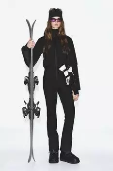 Водостойкий и ветрозащитный комбинезон лыжной коллекции recco technology ZARA, черный