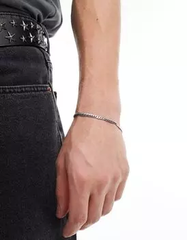 Водостойкий серебристый браслет на плоской цепочке из нержавеющей стали ASOS DESIGN
