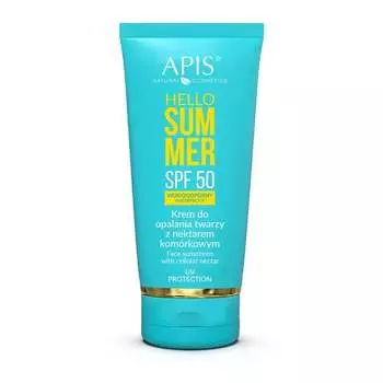 Водостойкий солнцезащитный крем для лица Hello Summer с клеточным нектаром, SPF50, 50 мл Apis