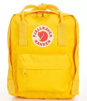 Водостойкий трансформируемый рюкзак Fjallraven с однотонным мини-нашивкой и логотипом Kanken, желтый