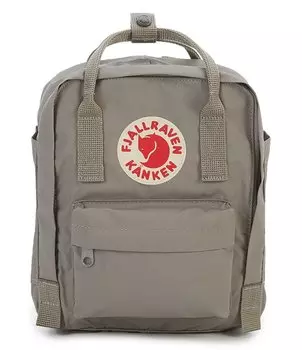 Водостойкий трансформируемый рюкзак Fjallraven с однотонным мини-нашивкой и логотипом Kanken, серый