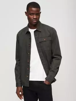 Военная рубашка Superdry, черный как смоль