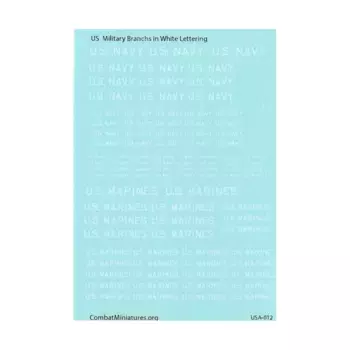 Военные отделения в белом, Decals - United States (Combat Miniatures)