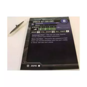 Военный корабль США С-37 (СС 132) (С), Axis & Allies - Collectible Miniatures Game - War at Sea - Condition Zebra Singles