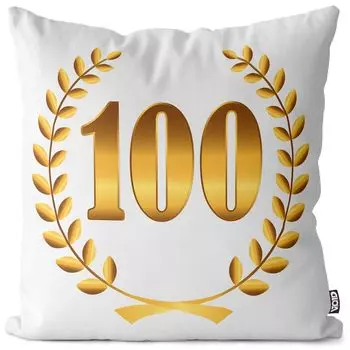 VOID 100-летний юбилейный чехол для подушки на день рождения, полиэстер, водонепроницаемая подушка для улицы и дома. Размер: 60 x 60 см.