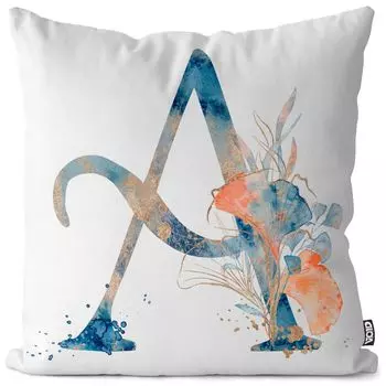 VOID A буквы шрифт имя чехол на подушку чехол на подушку из полиэстера водонепроницаемый для улицы в помещении, размер подушки: 60 x 60 см