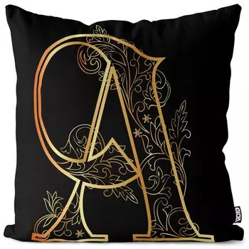 VOID A Letter Цветочный винтажный чехол для подушки Полиэстер Водонепроницаемая подушка для улицы и дома Размер: 60 x 60 см