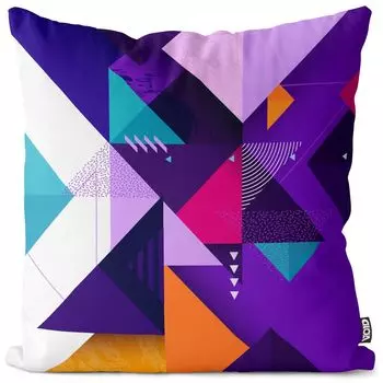 VOID Абстрактная треугольная подушка из полиэстера Водонепроницаемая уличная подушка для дома Размер: 60 x 60 см