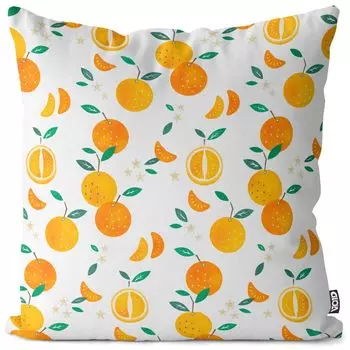 VOID Акварельные апельсины Чехол на подушку Полиэстер Водонепроницаемая подушка для улицы и дома Размер: 60 x 60 см