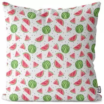 VOID Акварельный чехол для подушки с арбузом Полиэстер Водонепроницаемая подушка для улицы и дома Размер: 60 x 60 см