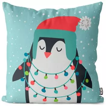 VOID Animals Рождественские друзья Чехлы для подушек Полиэстер Водонепроницаемая подушка для улицы и дома Размер: 60 x 60 см