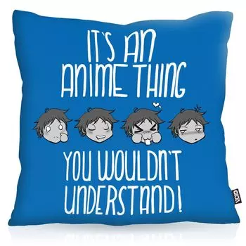 VOID Anime Thing Boy Чехлы для подушек из полиэстера Водонепроницаемый уличный домашний вентилятор Манга Япония Otaku Nerd, Цвет: Синий, Размер подушки: 80 x 80 см