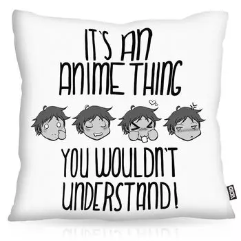 VOID Anime Thing Boy Чехол на подушку из полиэстера Водонепроницаемый уличный домашний вентилятор Манга Япония Otaku Nerd, Цвет: Белый, Размер подушки: 80 x 80 см