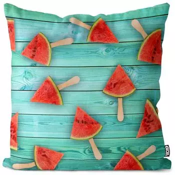 VOID Арбуз на палочке Чехол на подушку Чехол из полиэстера водонепроницаемый для улицы и дома, размер подушки: 60 x 60 см