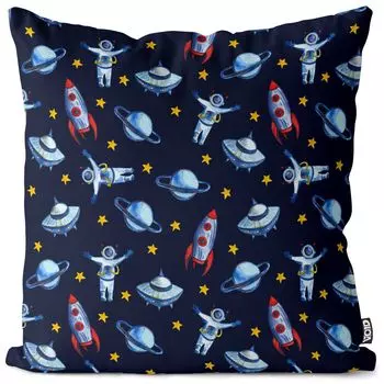 VOID Астронавты Ракеты Чехол на подушку Полиэстер Водонепроницаемая подушка для улицы и дома Размер: 80 x 80 см