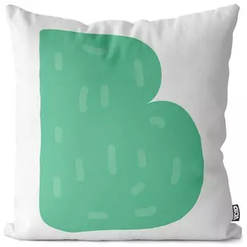 VOID B. Буква алфавита. Имя. Чехол на подушку. Полиэстер. Водонепроницаемая подушка для улицы и дома. Размер: 80 x 80 см.