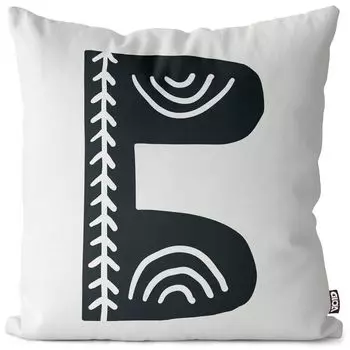 VOID B буквы натуральный чехол для подушки чехол для подушки из полиэстера водонепроницаемый для улицы и дома, размер подушки: 80 x 80 см