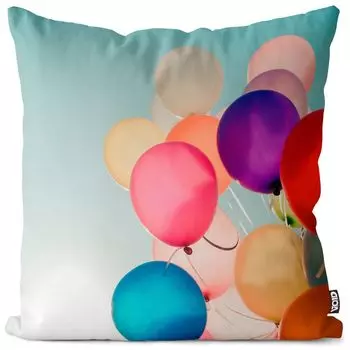 VOID Balloons Sky Красочный чехол для подушки Полиэстер Водонепроницаемая подушка для улицы и дома Размер: 80 x 80 см