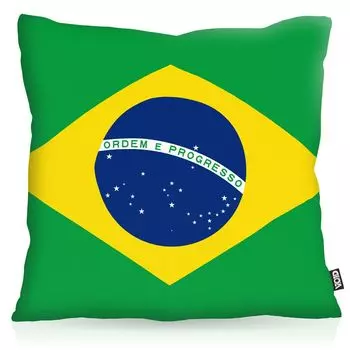 VOID Бразилия Бразилия Полиэстер Чехлы для подушек Флаг Вентилятор Чехлы для уличных и внутренних красочных подушек Размер: 80 x 80 см