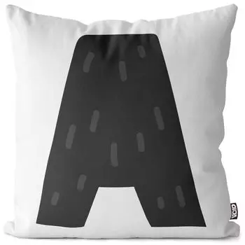 VOID Буква алфавита Имя Чехол на подушку Полиэстер Водонепроницаемая подушка для улицы и дома Размер: 80 x 80 см