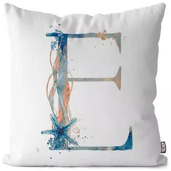 VOID буквы E, название шрифта, чехол для подушки, чехол для подушки, полиэстер, водонепроницаемый, для улицы, в помещении, размер подушки: 80 x 80 см